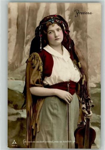 1907 Junge Zigeunerin mit Geige Preciosa Ich besass es doch einmal was so köstlich ist