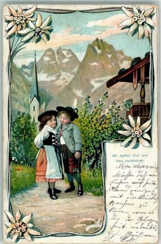 1904 Kinder Tracht Spruch JSR Nr.276