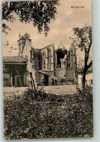 Buxieres-sous-les-Cotes 1916 Feldpost WK I Kirche ruine
