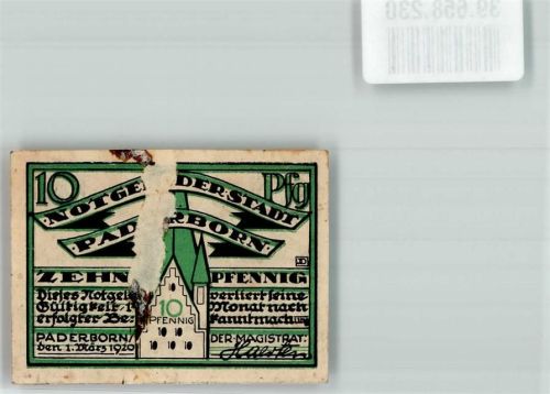 Paderborn 1920 10 Pfennig Kaiser Carl der Große