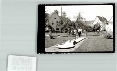 Haslach Minigolf Auto Mann Ort handschriftlich Foto Original aus Archiv eines Ansichtskartenverlags
