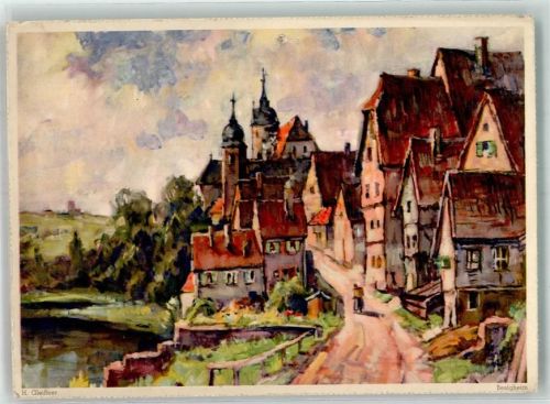 Besigheim sign. Gleißner, H. Künstlerkarte Werbung Eduscho