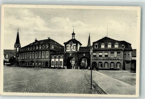 Emmendingen Goetheplatz mit Stadttor Cafe Eichkorn Kirche