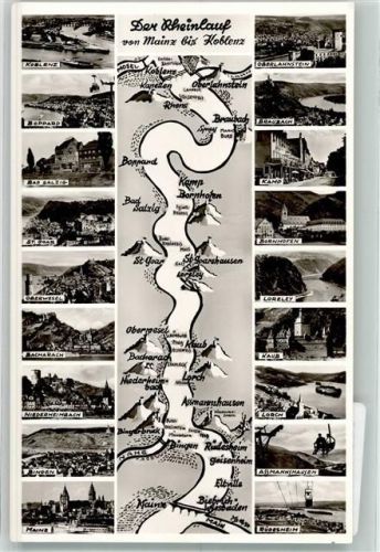 Kamp-Bornhofen 1956 Der Rheinverlauf