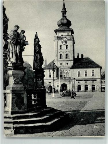 Zatec Denkmal Marktplatz Foto Kleiner
