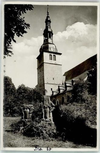 Bad Frankenhausen Kirche Ort handschriftlich Foto Original aus Archiv eines Ansichtskartenverlags