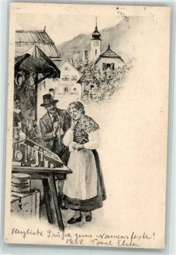 1902 Marktstand Schmuckverkauf