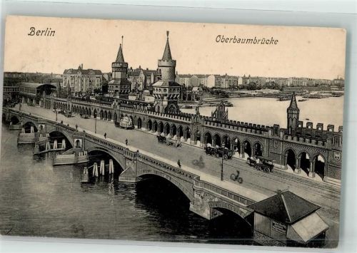 Friedrichshain 1911 Oberbaumbrücke Pferdestraßenbahn