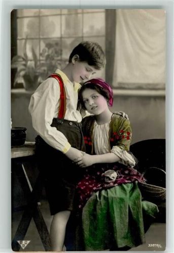 1913 Ein Junge und ein Mädchen in Tracht BNK 33878/5