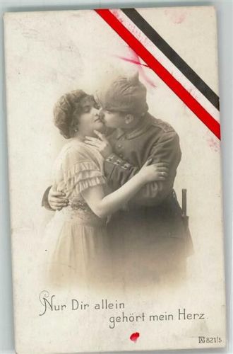1915 Soldat Frau Paar Nur Dir allein gehört mein Herz AB 821-5 Feldpost Regiment 73