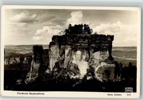 Schmilka 1937 Felsformation Vorderes Raubschloss Ort lt. Fotograf Seidel