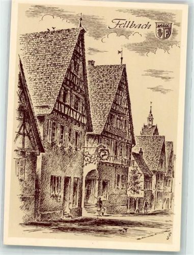 Fellbach sign. Schäfer-Grohe, Ludwig Württembergische Städtebilder Verlag Belser Nr. 65
