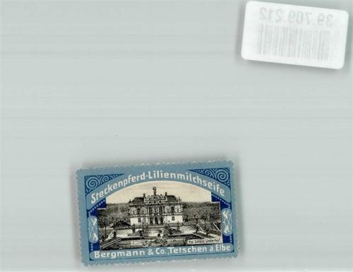 82488 W8107 Linderhof Vignette Königsschloss von Ludwig II Werbung für Steckenpferd-Lilienmilchseife von Bergmann & Co. Tetschen an der Elbe