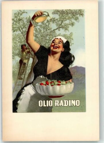 Olio Radino Olivenöl Frau Bildkarte
