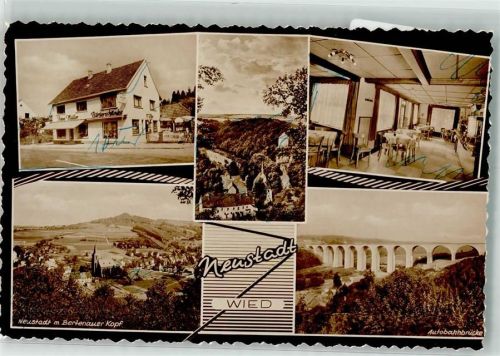 Neustadt Foto Original aus Archiv eines Ansichtskartenverlags Bertenauer Kopf Wiedtalbrücke Striche auf der Bildseite Ort handschriftlich