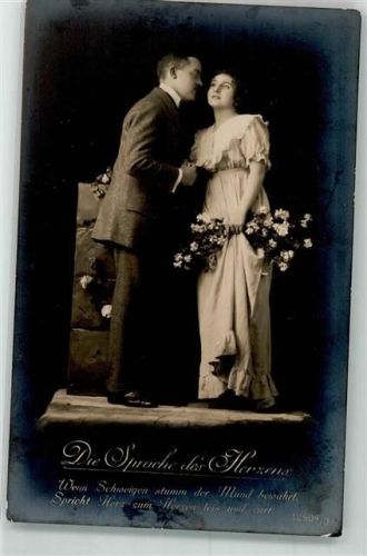 1917 Frau Paar Rosen Die Sprache des Herzen Stempel geprüft zu befördern
