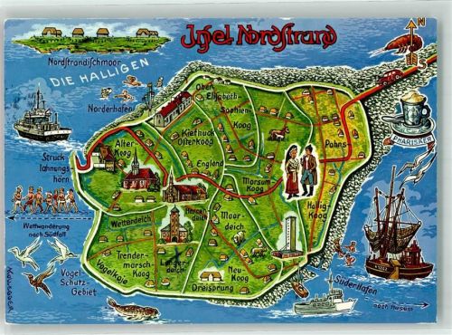 Nordstrand 1977 Insel Nordstrand Ort lt. Stempel