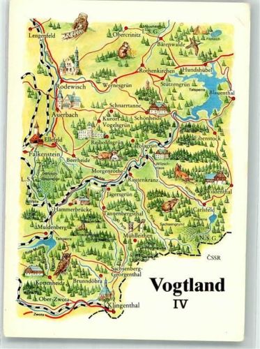 Auerbach Landkarte Vogtland IV