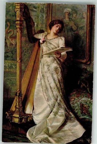 Verlag Seemann Nr. 87 sign. Elegie Mollica Harfenspielerin Notenblatt Glamour