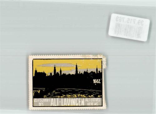 89415 W8882 Lauingen Donau Gebrauchsspuren Reklamemarke Zeitschrift des Alt Lauingen Altertumsvereins