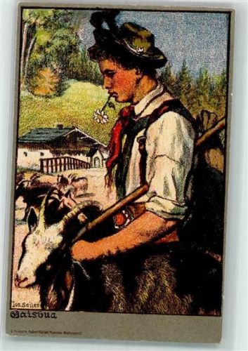 1900 Gaisbua sign. Jos. Seiler Ziege Litho Hubert Köhler , München