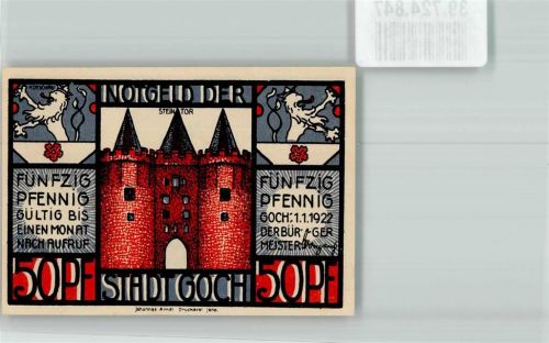 Goch 1922 50 Pfennig Steintor