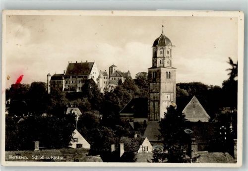 Illertissen 1934 Vöhlinschloss und Kirche St. Martin Fotograf Karl Sottung