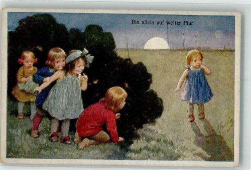 Serie 172-5 Kinderspiele Verstecken sign. Feiertag, Karl