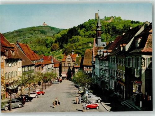 Weinheim Marktplatz mit W.S.C. Wachenburg und Burgruine Windeck