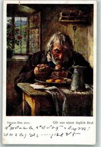 1928 Gib uns unser täglich Brot Alter Mann bei einer kargen Mahlzeit