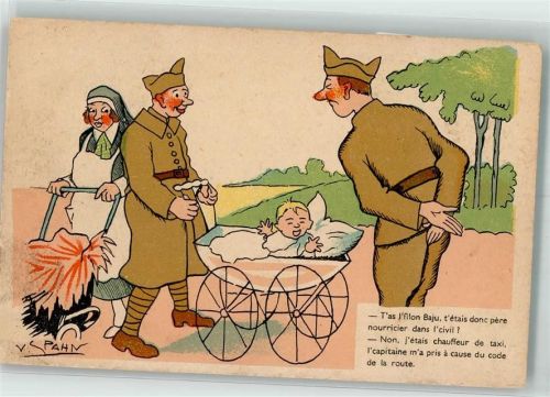 sign. Spahn V. Uniform Soldat Baby Krankenschwester