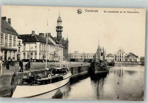 Ostende 1917 Hafen Gasthaus Cafe Feldpost WK i Marine.In.Batl 2