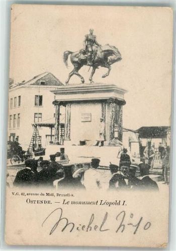 Ostende 1910 Denkmal Leopold I.