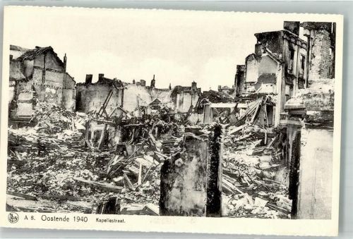Ostende 1940 Kapellestraat Ruinen Trümmer