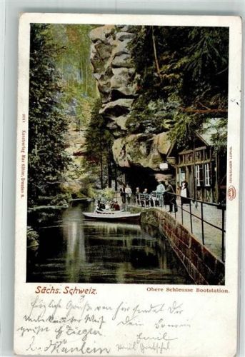 Saupsdorf 1904 Obere Schleuse Sächsische Schweiz Ort lt. Stempel