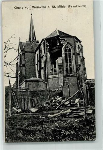 Buxieres-sous-les-Cotes 1915 Kirche v. Woinville bei Saint-Mihiel K.D. Feldpostexp. 10. Ersatz-Div. 1.5.15