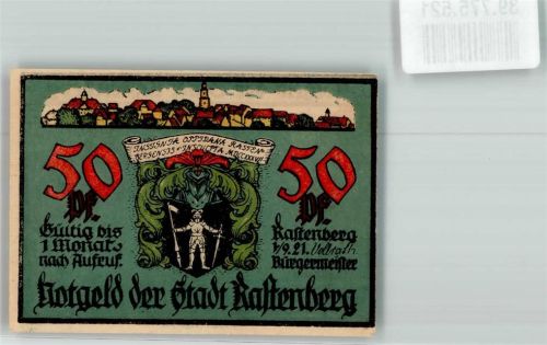 Rastenberg 1921 50 Pf. Reste der Stadtmauer