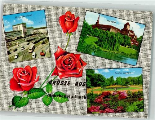 Mönchengladbach Geschäft Haus Westerland Straßenbahn Münster Kirche Bunter Garten Rosen