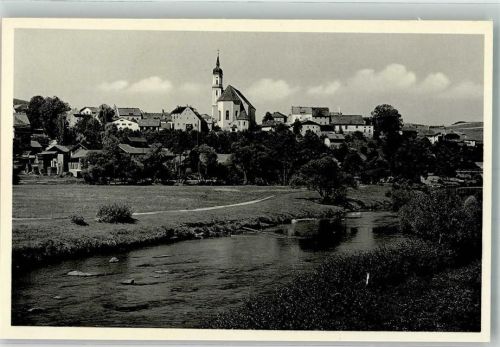 Viechtach mit dem Schwarzen Regen und der Kirche St. Augustinus Verlag Kratzer