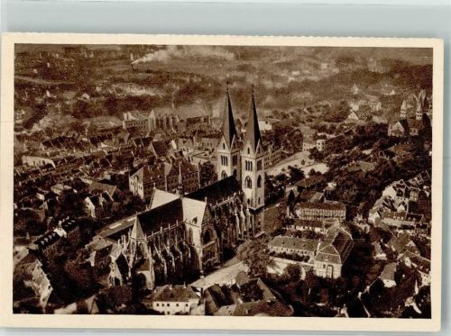 Halberstadt 1934 Reichswinterhilfe-Lotterie Bild 158 Fliegeraufnahme des Halberstädter Domes Das schöne Deutschland