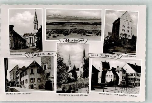 Markdorf Pfarrkirche Ev. Kirche Schlossturm Gasthaus Walser Hexenturm