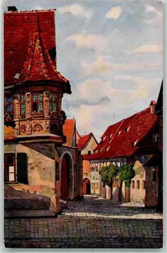 Rothenburg Der Feuerleins-Erker in der Klingengasse Bodenseeverlag Nr. 835