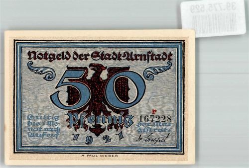 Arnstadt 1921 50 Pfennig r 167228