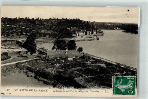 Le Chatelier 1910 Briefmarke Bildseite An der Rance