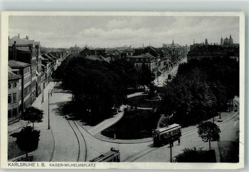 Karlsruhe Straßenbahn Kaiser Wilhelmsplatz Foto AK