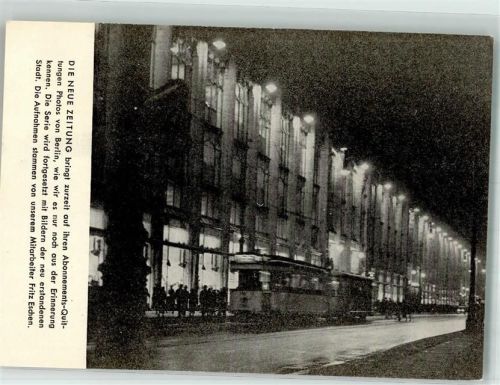 Berlin Mitte Wertheim Leipziger Straße bei Nacht Sonderstempel Deutschlandbesuch Königin Elisabeth II. 27.5.1965