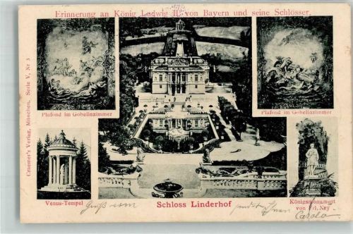 Ettal 1900 Schloss Linderhof Gobelinzimmer Venus Tempel Monument Craemers Serie V Nr.3