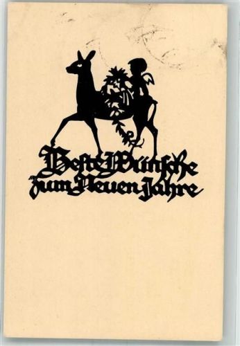 Neujahr Scherenschnitt Engel Reh