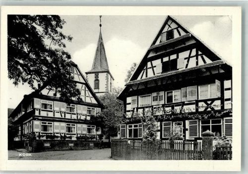 Kork Fachwerkhäuser vor dem Turm der Herz-Jesu-Kirche Verlag Kurt Görtz 1610