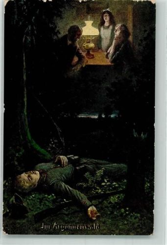 1917 Die Familie daheim trauert um den im Argonnerwald gebliebenen Sohn Albert Fink Verlag No. 878 Feldpost WK I 12. Bayer. Inf.-Reg.